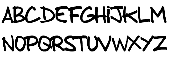 from brush to caps Font LOWERCASE