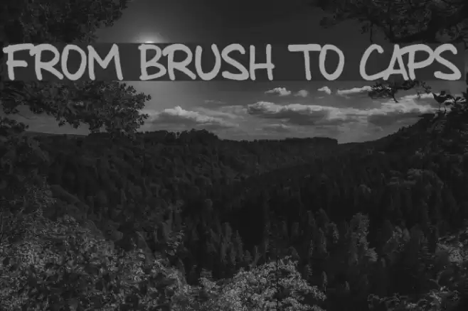 from brush to caps Font examples