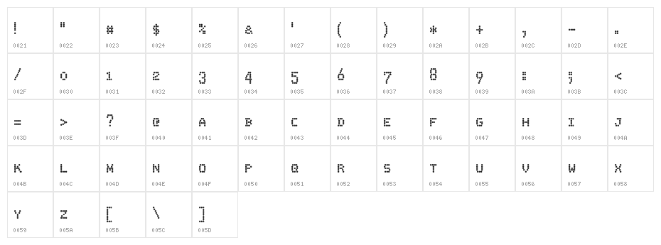 FS Blok Mix Regular Character Map