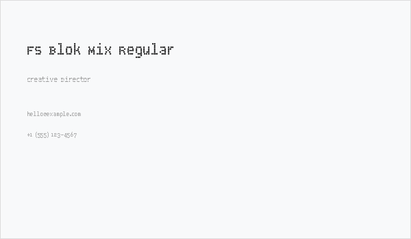 FS Blok Mix Regular Business Card
