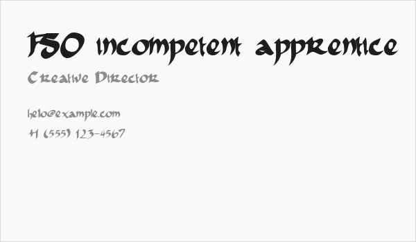 FSO incompetent apprentice Business Card