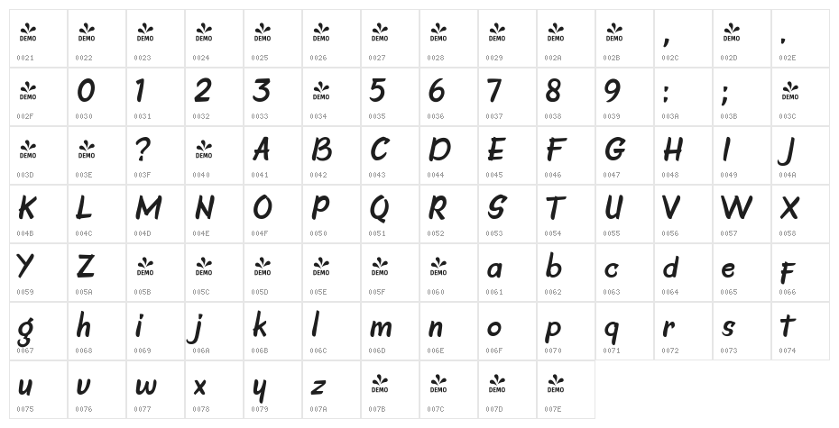 FSP DEMO - Faito Regular Character Map