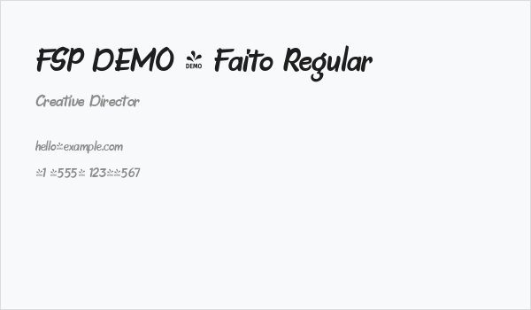 FSP DEMO - Faito Regular Business Card