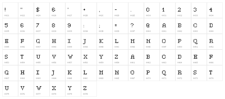 FSerifQ Regular Character Map