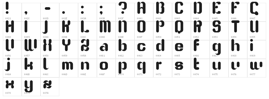 fs familiar-huttish Regular Character Map