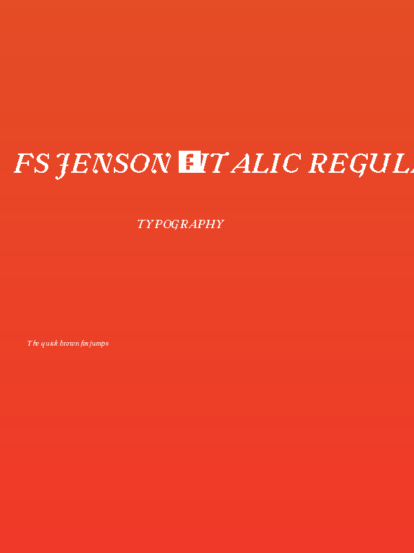 fs jenson 1 italic Regular Poster