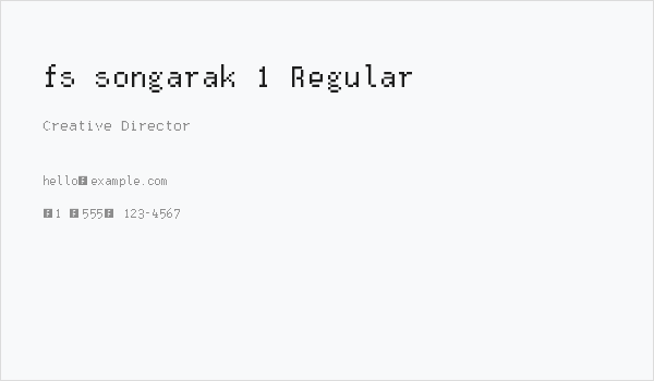 fs songarak 1 Regular Business Card