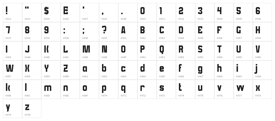 fs sor Regular Character Map
