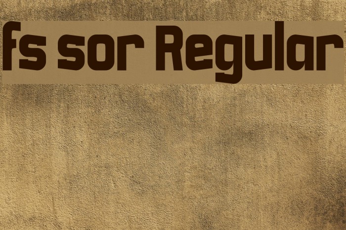 fs sor Regular Font examples