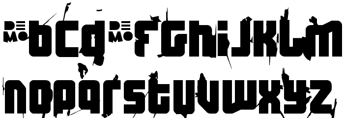 FT 3 the hard way RMXwhippedDEMO Font LOWERCASE