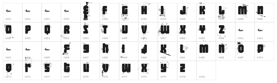 FT BigMedium_DEMO Character Map