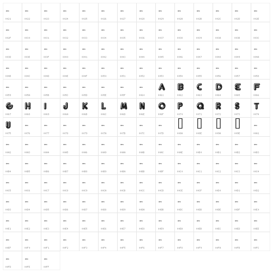 FT Helsingfurt Character Map