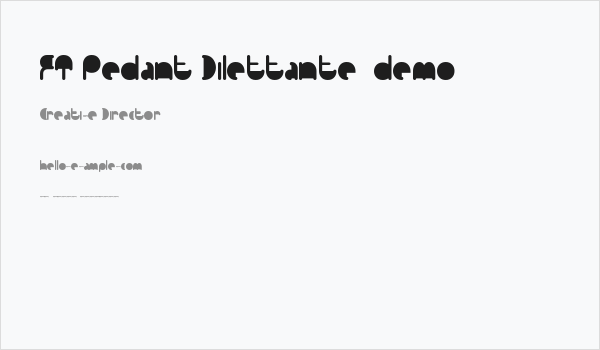 FT Pedant Dilettante  demo Business Card