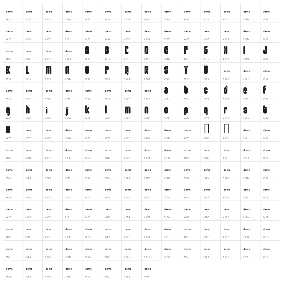 FT Roundabout round Character Map