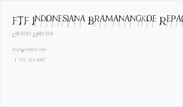 FTF Indonesiana Bramanangkoe Repackage Business Card