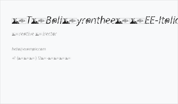 FTFBaliMyrantheeFREE-Italic Business Card