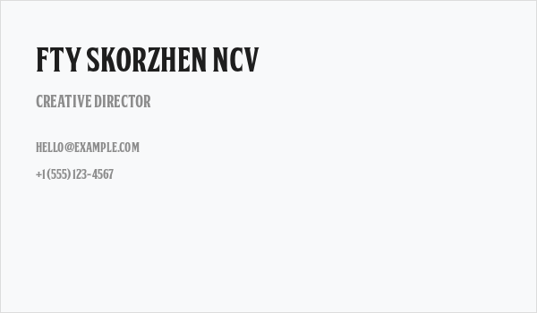 FTY SKORZHEN NCV Business Card