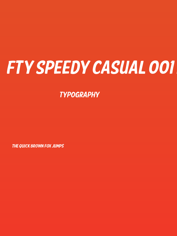 FTY SPEEDY CASUAL 001 NCV Poster