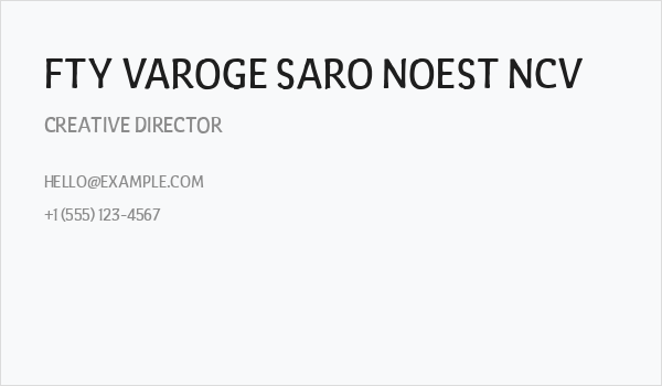 FTY Varoge Saro Noest NCV Business Card