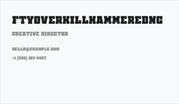 FTYOverKillHammeredNC Business Card