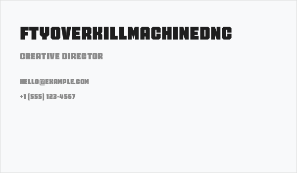 FTYOverKillMachinedNC Business Card