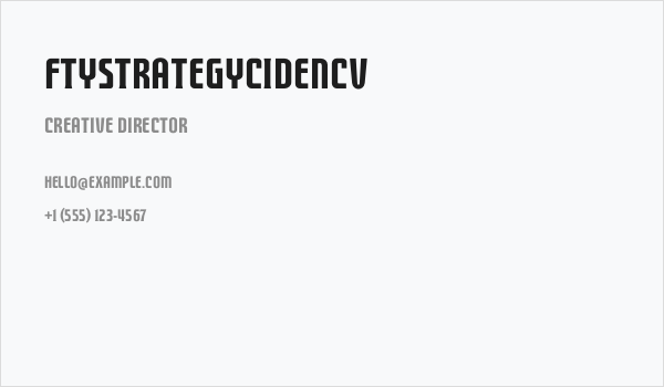 FTYSTRATEGYCIDENCV Business Card