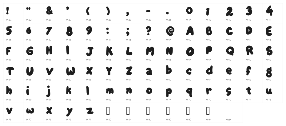 Ftoonk Regular Character Map