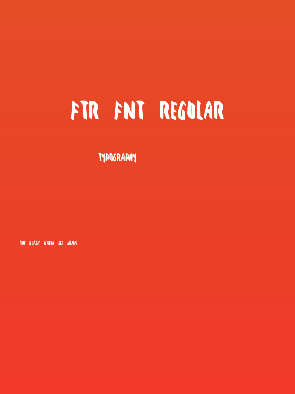 Ftr Fnt Regular Poster