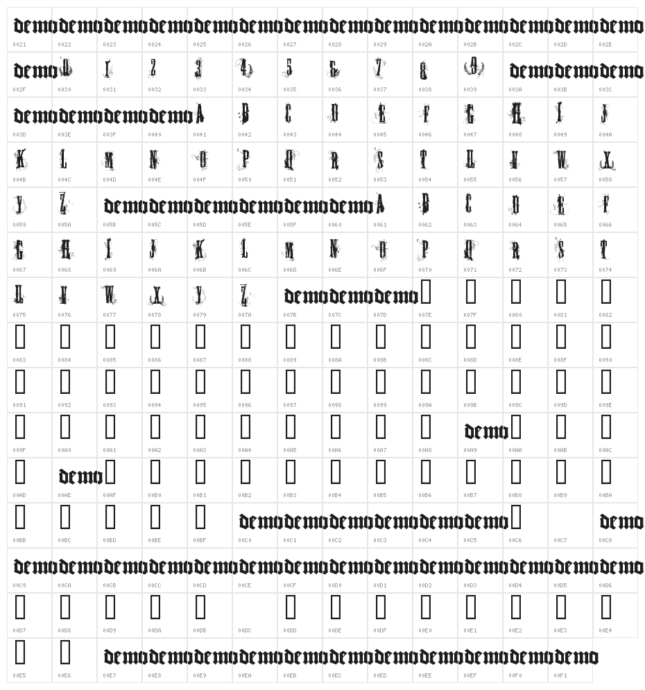 FUCK YOU LAS VEGAS Character Map