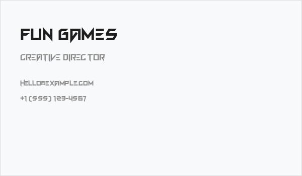 FUN GAMES Business Card