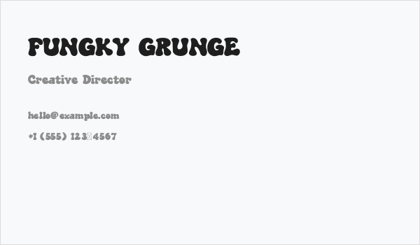 FUNGKY GRUNGE Business Card