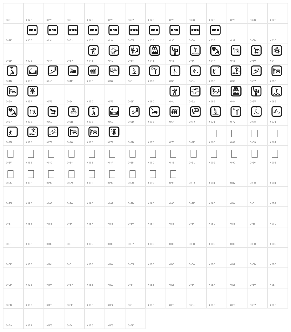 FUNNY ICON Character Map