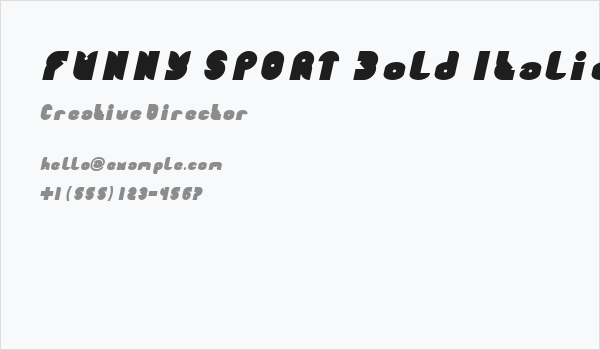 FUNNY SPORT Bold Italic Business Card