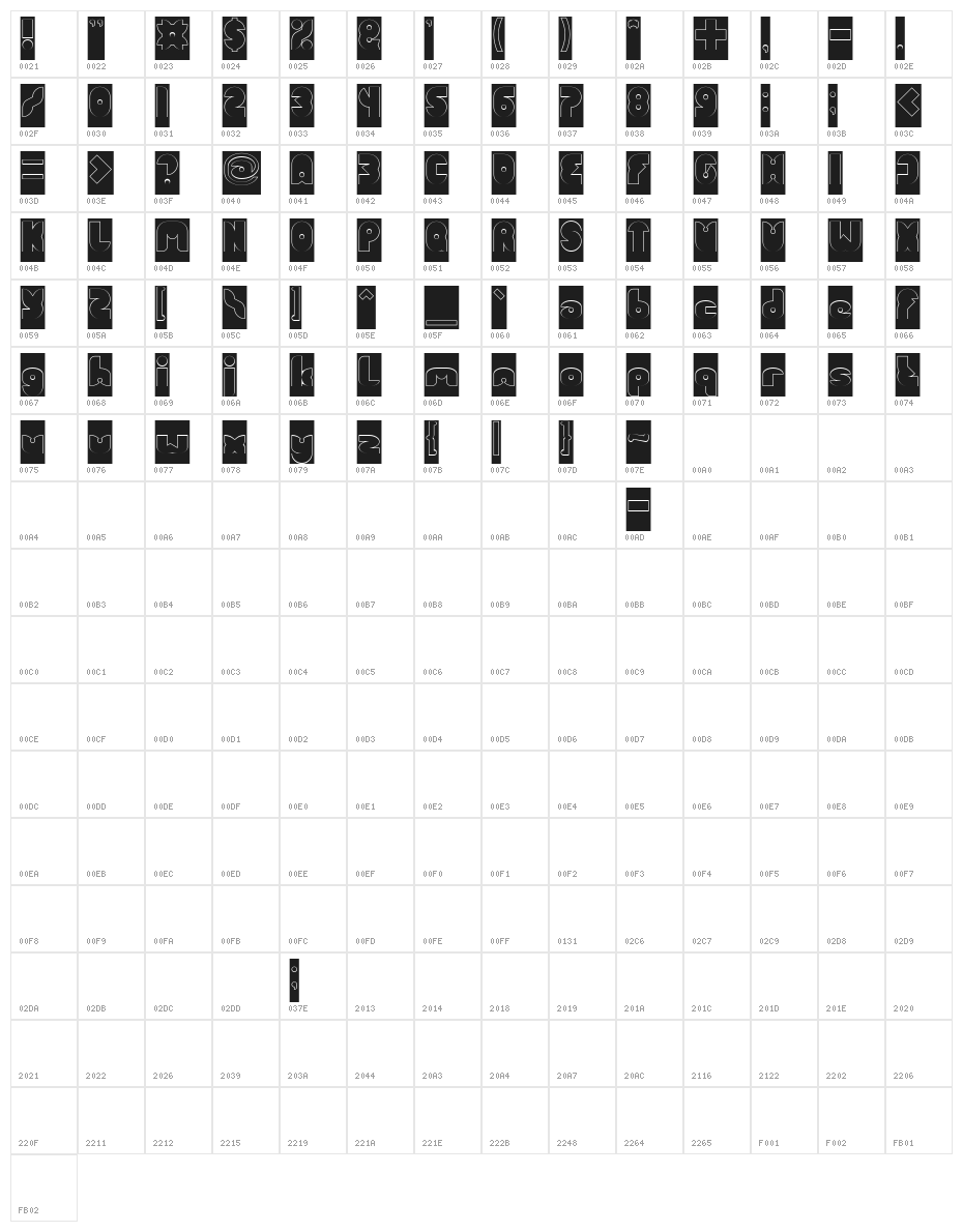 FUNNY SPORT-Hollow-Inverse Character Map