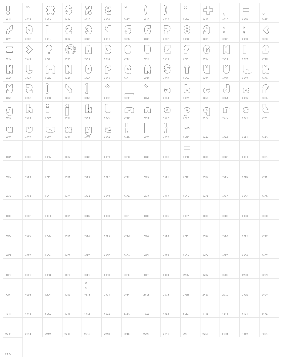 FUNNY SPORT-Hollow Character Map