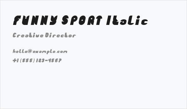 FUNNY SPORT Italic Business Card