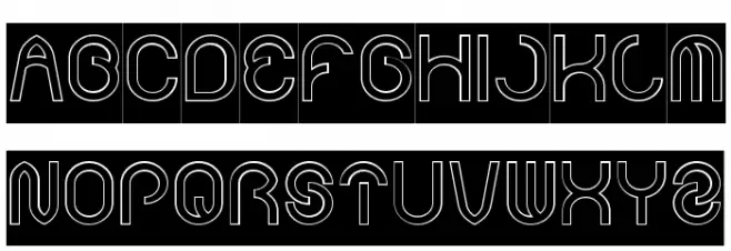 FUNRECORD-Hollow-Inverse Font Litere mari