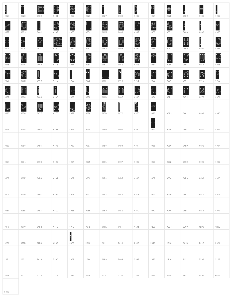 FUNRECORD-Hollow-Inverse Character Map