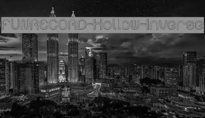 FUNRECORD-Hollow-Inverse Font examples