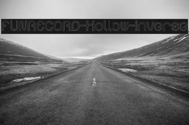 FUNRECORD-Hollow-Inverse Font examples