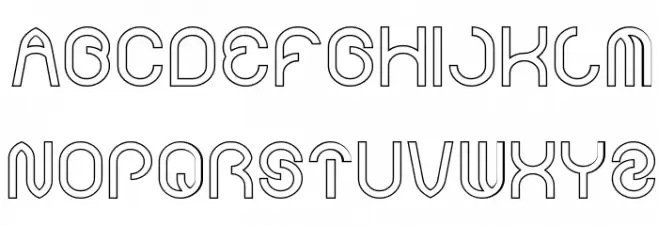 FUNRECORD-Hollow Font Litere mari