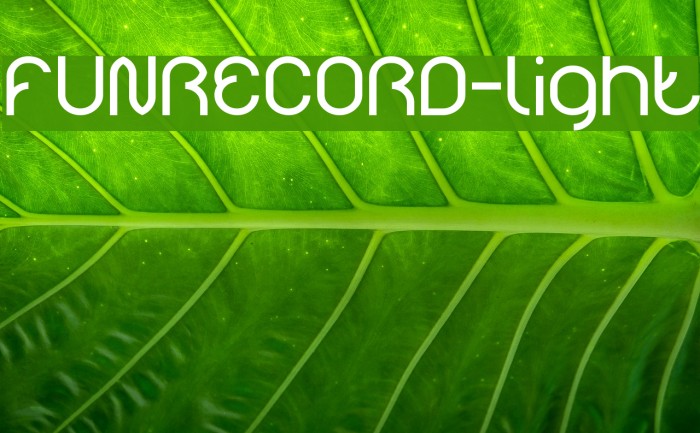 FUNRECORD-light Font examples