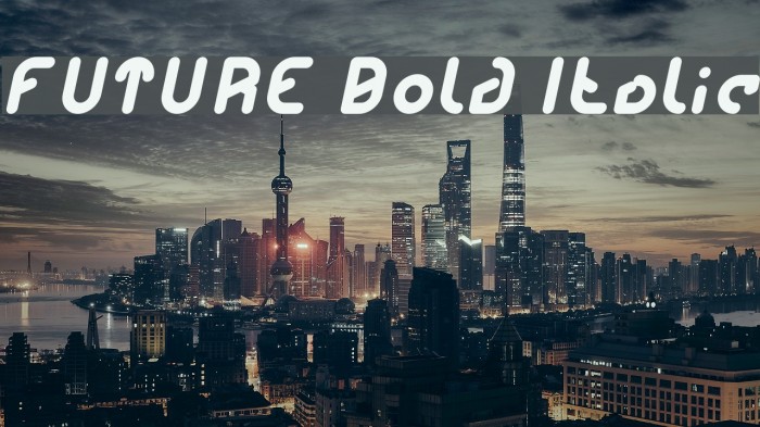 FUTURE Bold Italic Font examples