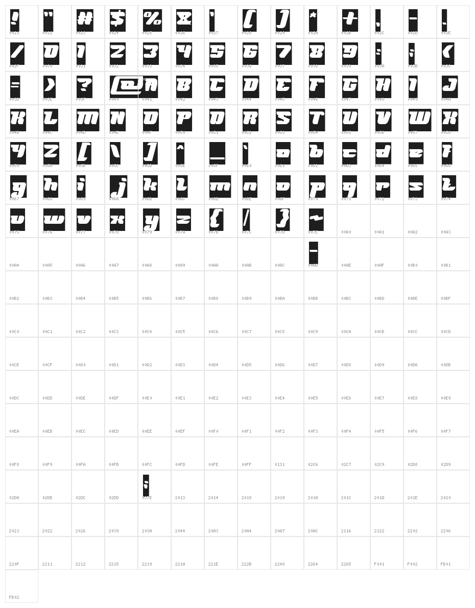 FUTURISM-Inverse Character Map
