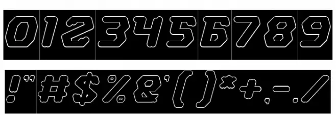 FUTURISTIC-Hollow Font OTHER CHARS