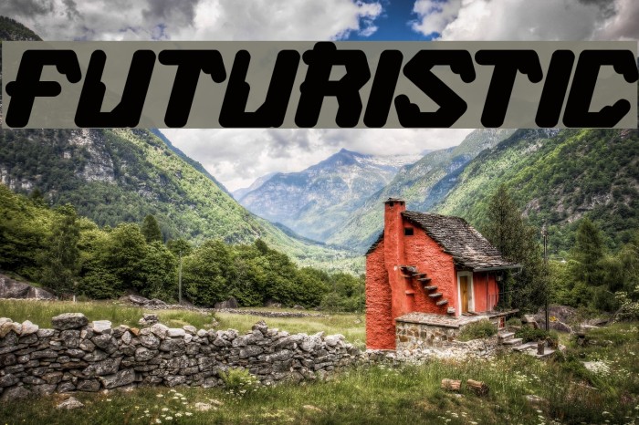 FUTURISTIC Шрифта examples