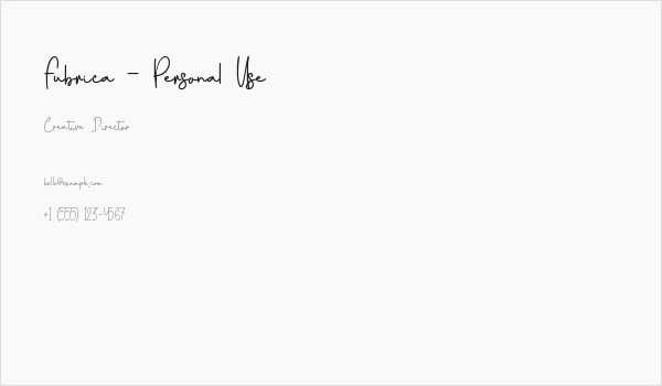Fubrica - Personal Use Business Card