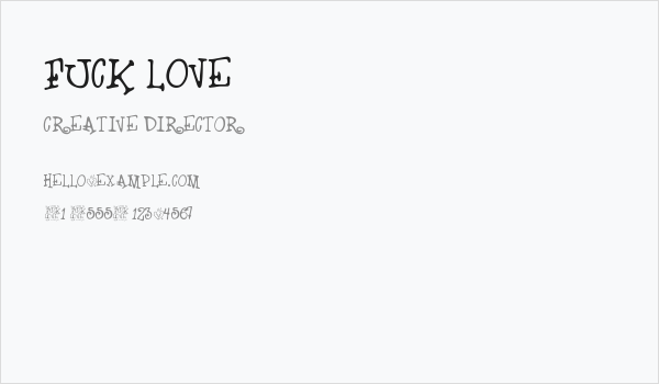 Fuck Love Business Card