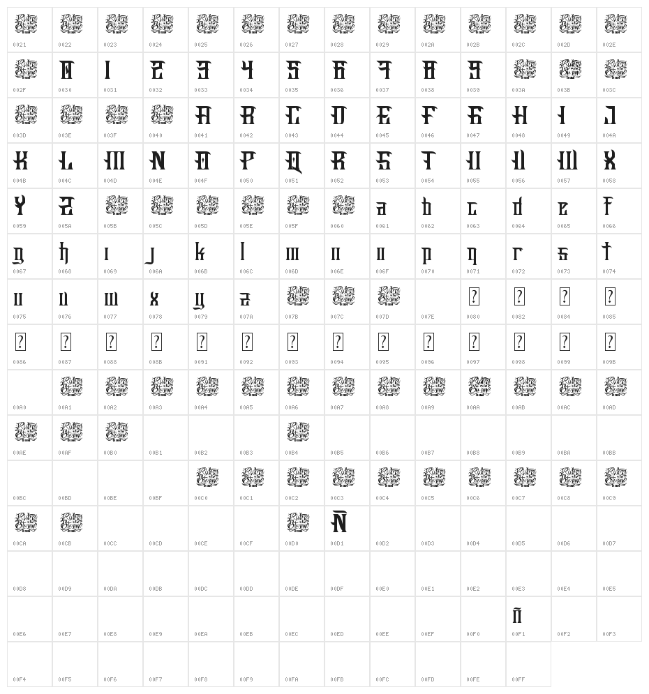 Fucking Hostile Character Map