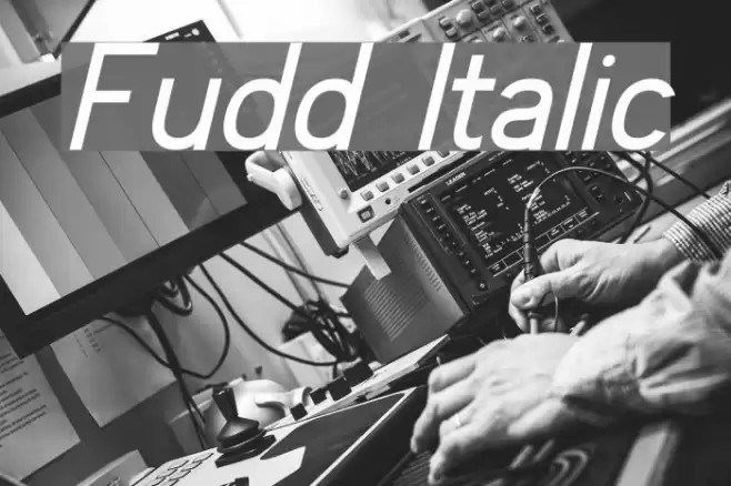 Fudd Italic Schriftart examples
